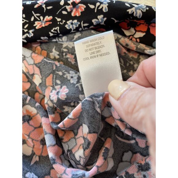 Westport 1962 Red White Blue Floral V-Neck Dress Ribbon Keyhole Flutter Sleeves - Picture 15 of 15